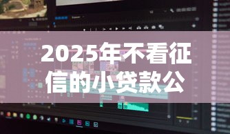 2025年不看征信的小贷款公司?整合5个黑户无条件下款的软件