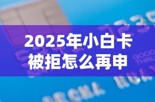 2025年小白卡被拒怎么再申请，整理五个贷款软件