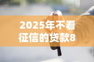 2025年不看征信的贷款8000？梳理5个黑贷款平台