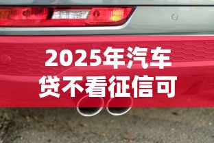 2025年汽车贷不看征信可以吗吗，分享五个十八岁贷款平台