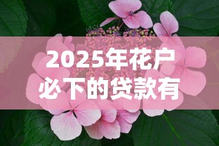 2025年花户必下的贷款有哪些：看看这五个2025专门给花户放款的平台
