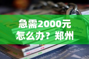 急需2000元怎么办？郑州无抵押借钱平台试试这5个无门槛平台