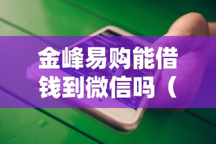 金峰易购能借钱到微信吗（最新发布！）6个平台借钱不查征信