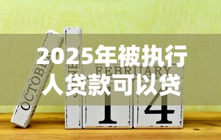 2025年被执行人贷款可以贷款吗，整理五个靠谱借钱平台