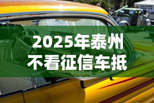 2025年泰州不看征信车抵：推荐5个黑户也能贷的平台