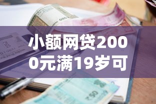 小额网贷2000元满19岁可以借款的口子，借10000微信私人借款的8个平台介绍