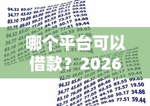 哪个平台可以借款？2026最新测评10个正规贷款平台