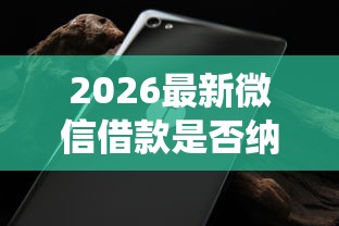 2026最新微信借款是否纳入征信系统（支持微信），5个比较好的小额贷款口子无私分享