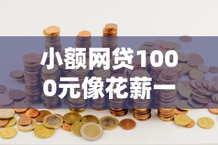 小额网贷1000元像花薪一样能借30天的口子，如何能快速借到钱的6个平台介绍