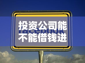 投资公司能不能借钱进去？6个平台试试看哪个能下款