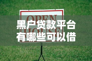 黑户贷款平台有哪些可以借款？分享8个类似高炮口子的平台