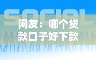 网友：哪个贷款口子好下款的？求介绍几款好用的贷款平台