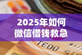 2025年如何微信借钱救急，梳理5个贷款平台不查征信