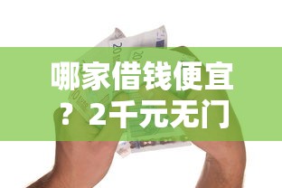 哪家借钱便宜？2千元无门槛借款平台推荐，5个贷款不用还的平台盘点