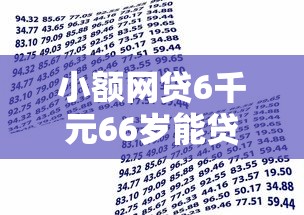 小额网贷6千元66岁能贷款的平台，正规借款平台有哪些的6个平台介绍