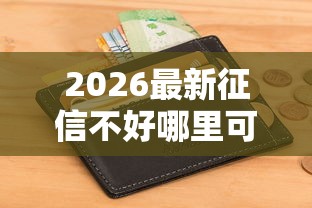 2026最新征信不好哪里可以借钱（支持支付宝），5个黑户可以做大额贷款平台无私分享