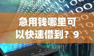 急用钱哪里可以快速借到？9个靠谱无视黑白户秒下款app推荐