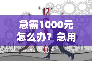急需1000元怎么办？急用钱哪里可以快速借到试试这5个无门槛平台