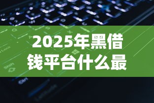 2025年黑借钱平台什么最好下款？公布5个不看征信大数据的贷款平台