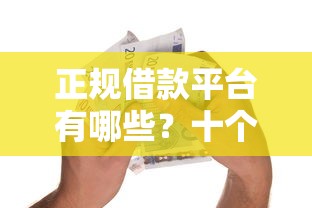 正规借款平台有哪些？十个逾期也不怕的专业贷款平台