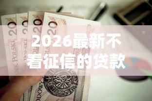 2026最新不看征信的贷款平台（支持微信），8个无视黑白户口子无私分享