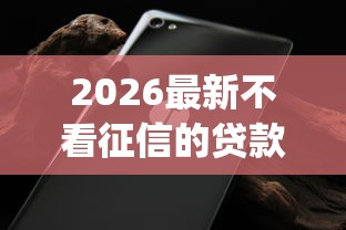 2026最新不看征信的贷款平台（支持支付宝），6个无视黑白户秒下款口子app无私分享