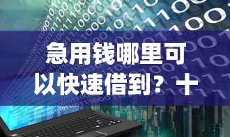 急用钱哪里可以快速借到？十大花户3000秒下款app推荐