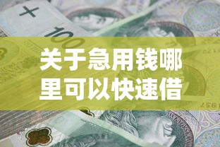 关于急用钱哪里可以快速借到，推荐8个无视负债快速下款长期网贷的平台给你