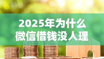 2025年为什么微信借钱没人理我：看看这五个好下款不看征信贷款平台