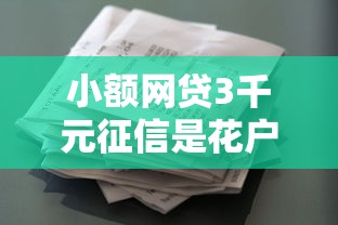 小额网贷3千元征信是花户平台可以借钱不，正规借款平台有哪些的5个平台介绍