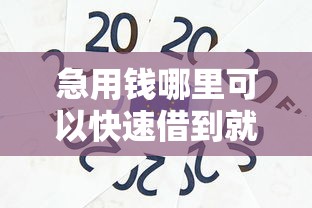 急用钱哪里可以快速借到就选这5个5千元网络平台贷款