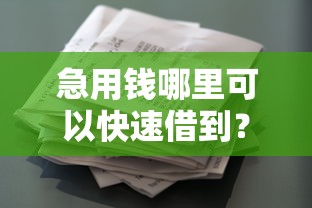 急用钱哪里可以快速借到？网友亲测6个极优花贷款平台盘点