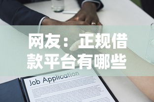 网友：正规借款平台有哪些？求介绍几款贷款下款快的平台