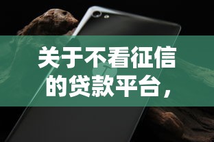 关于不看征信的贷款平台，推荐6个好下款借款平台给你