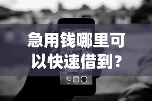 急用钱哪里可以快速借到？这9个无视黑白的网贷app值得一试