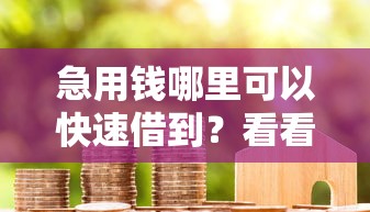 急用钱哪里可以快速借到？看看这6个贷款平台有没有能下款的