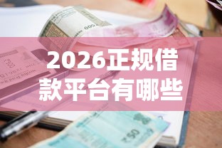 2026正规借款平台有哪些，差1千元就选这8个平台