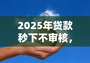 2025年贷款秒下不审核，推荐五个网贷平台