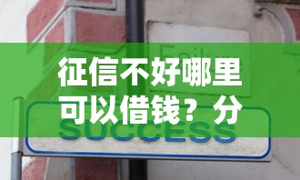 征信不好哪里可以借钱？分享5个5000元无门槛私借平台