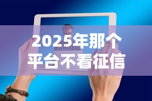 2025年那个平台不看征信？公布5个合规的网贷平台