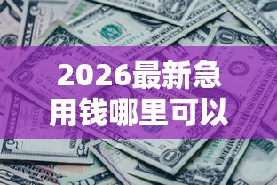 2026最新急用钱哪里可以快速借到（支持微信），5个黑网贷口子大全无私分享
