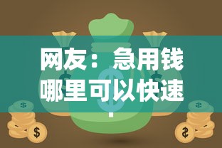 网友：急用钱哪里可以快速借到？求介绍几款5个黑户可以借款的网贷app
