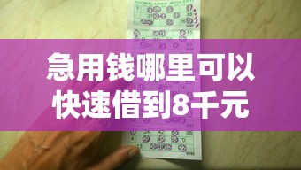 急用钱哪里可以快速借到8千元无门槛本月借款平台力荐！分享小额网贷口子8千元无门槛借款