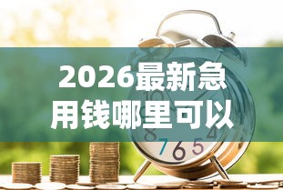 2026最新急用钱哪里可以快速借到，总结十个贷款咨询平台！