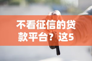 不看征信的贷款平台？这5个贷款秒下的口子可以试试