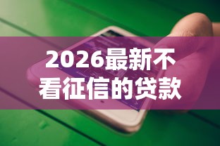 2026最新不看征信的贷款平台（支持微信），6个黑户贷款马上下款的口子无私分享