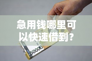 急用钱哪里可以快速借到？3000元无门槛借款平台推荐，7个5000块贷款秒下软件盘点