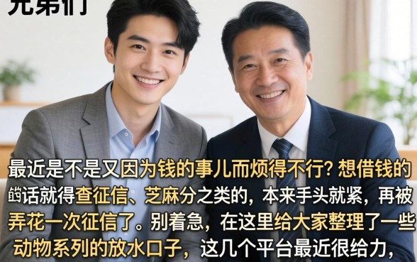 动物系列放水口子，整理5个不用芝麻分能借的app