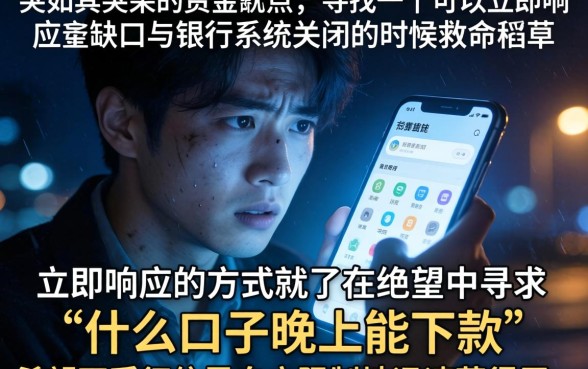 什么口子晚上能下款，诚意推荐五个无视黑白户口子