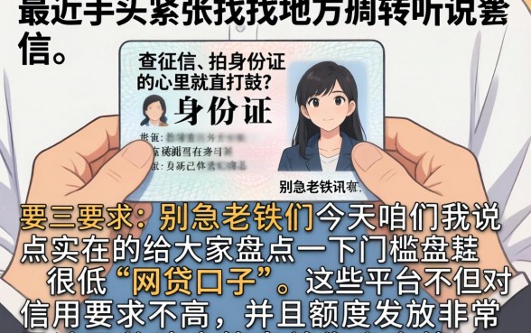 不需要身份证的借钱，概括五个对征信宽松的网贷口子